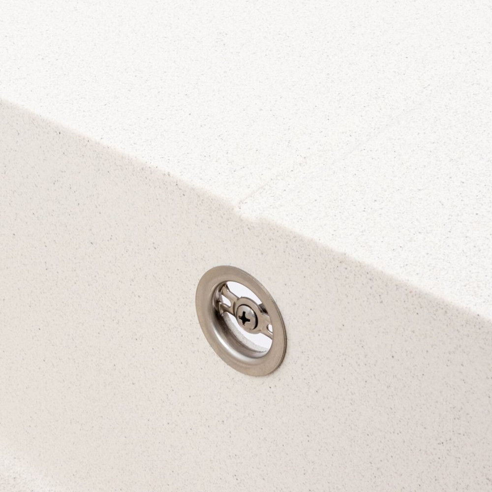 Гранітна мийка VALESO 5850 REYNA матова Біла в крапку Коломыя - изображение 7