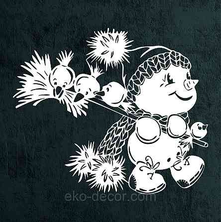 Декоративное настенное Панно «Снеговик», Декор на стену 70*59 см Киев