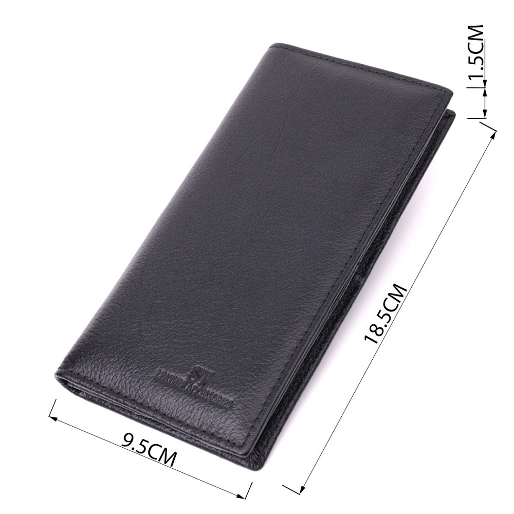 Місткий вертикальний жіночий гаманець на магнітах із натуральної шкіри ST Leather 22540 Чорний Київ - фото 4