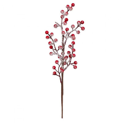 Декоративна гілка YES! Fun з червоними ягодами, 36 см, засніжена (973945) Вінниця - фото 1