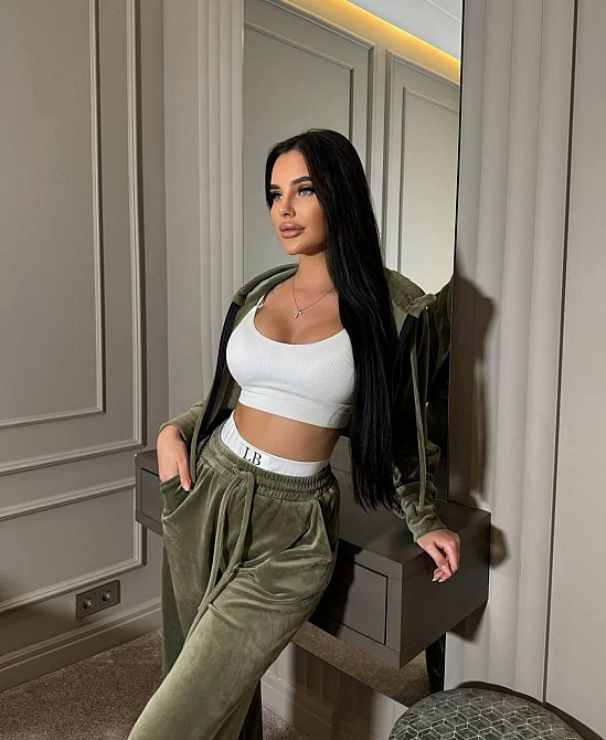 Жіночий прогулянковий костюм-трійка: кофта топ і штани велюр + мікродайвінг Хакі, 46/48 Одеса - фото 3