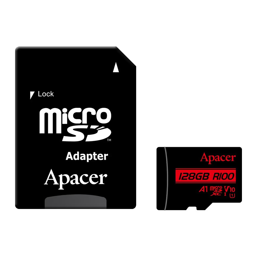 Карта пам'яті microSDXC (UHS-1) Apacer 128Gb class 10 V10 A1 R100MB/s (adapter SD) Київ - фото 1