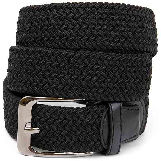 Текстильный мужской ремень классика Vintage 20525 Черный Киев