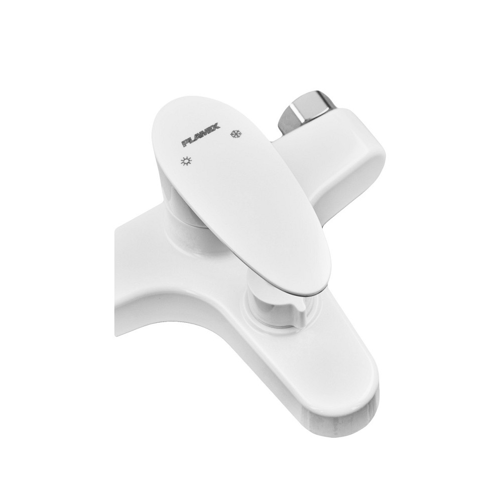 Смеситель для ванны Plamix CEZAR-009 EURO SET белый с гибким шлангом, лейкой и кронштейном (PM0692) Харьков - изображение 5