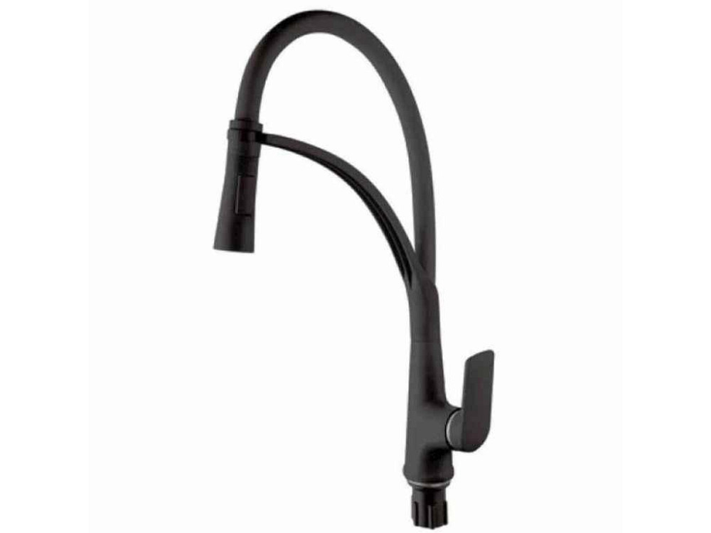 Змішувач на мийку чорний LUCAS-017 SET BLACK REFL.BLACK ТМ PLAMIX Київ - фото 1