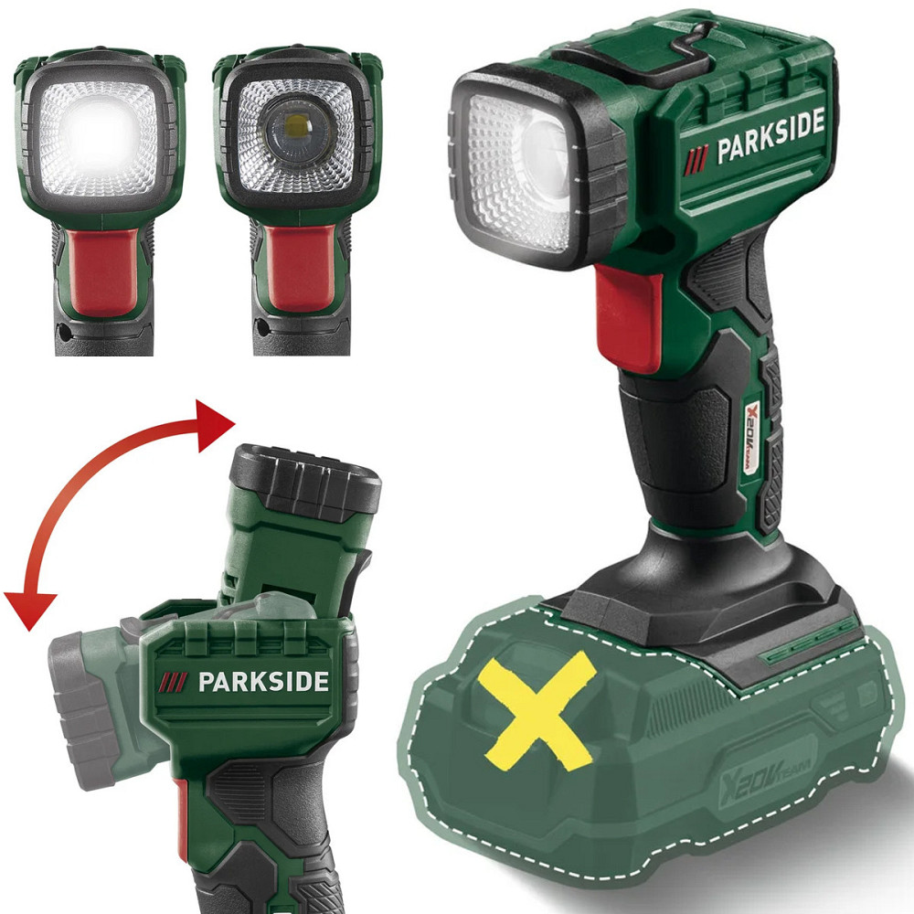 Акумуляторний світлодіодний ліхтар 280 лм 3 Вт Parkside (PLHLA 20-Li C1) Без акумулятора Нововолинськ - фото 1