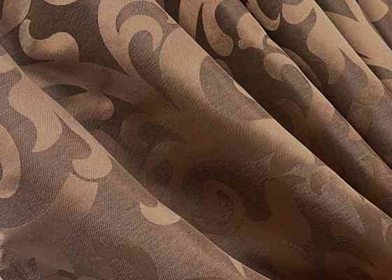 Комплект коротких штор VR-Textil Жакард Вензель № 478ш Світло-коричневий 130х170 см 2 шт (35-0407) Київ