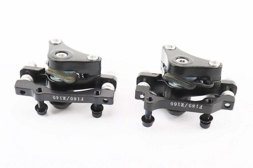 Гальмо Disk-brake переднє (F160/R140мм)+заднє (F180/R160мм), диски 160мм, кріпл. 6 болтів, чорні DX-2018, тип 2 Киев - изображение 2