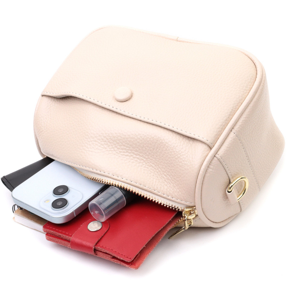 Компактная сумка кросс-боди для женщин на каждый день из натуральной кожи Vintage 22591 Белая Киев - изображение 10