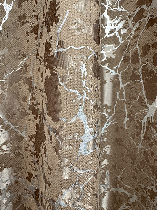 Комплект готових штор VR-Textil Льон мармур Royal Touch № 2006ш Капучино 200х270 см 2 шт (32-474) Київ - фото 8