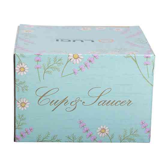 Liling Rongxiang Ceramic порцелянова чашка з блюдцем 250 мл з квітами Зелена RX-N24723GR Київ