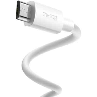 Дата кабель USB 2.0 AM to Micro 5P Simple WisdomKit (2PCS) 1.5m 2.1A white Baseus (TZCAMZJ-02) Винница