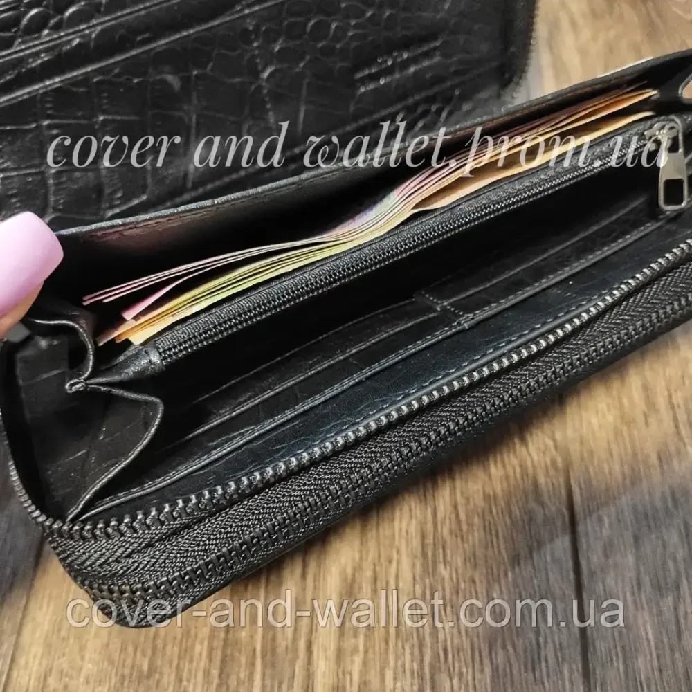 Элитный мужской кошелек клатч на две молнии под крокодила Marco Coverna 5902B (JP) Киев - изображение 9