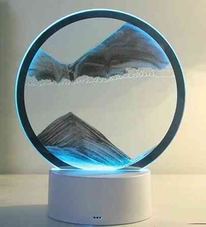 Ночник 3D зыбучие пески с Led подсветкой 7 режимов Gray песок Винница