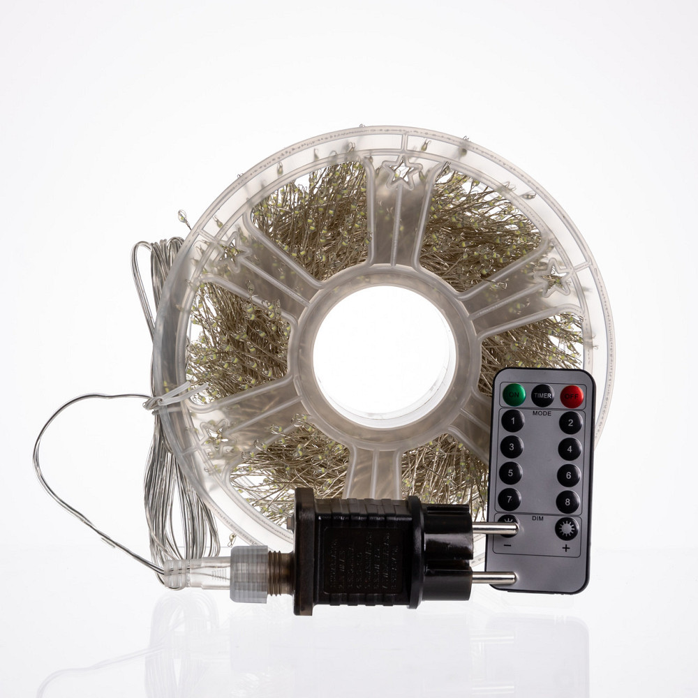 Новорічна гірлянда кімнатна роса Хвойна лапа 50 м 1500 LED білий провід Біле сяйво D1500L50MWW Київ - фото 4