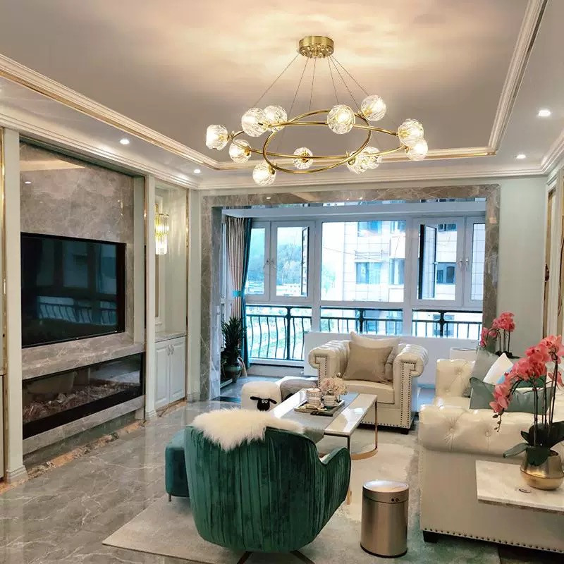 Люстра светодиодная потолочная 8816 (Золотистый) 10+5 плафонов Винница - изображение 2