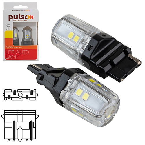 LED лампа PULSO габаритна 3156 W2.5x16q 12 SMD 2835 1 контакт 9-36В 550лм білий Харків - фото 1