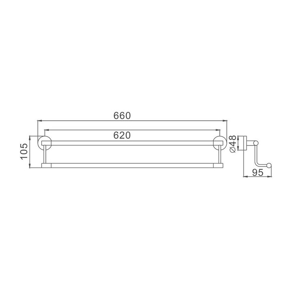 Рушникотримач (2 планки) 550 мм Haiba HB1709 (HB0717) ( 28145 ) Харків - фото 2