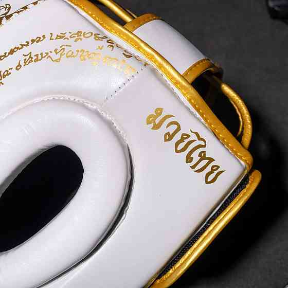 Боксерський шолом Phantom Muay Thai Full Face White Gold (капа в комплекті) Киев