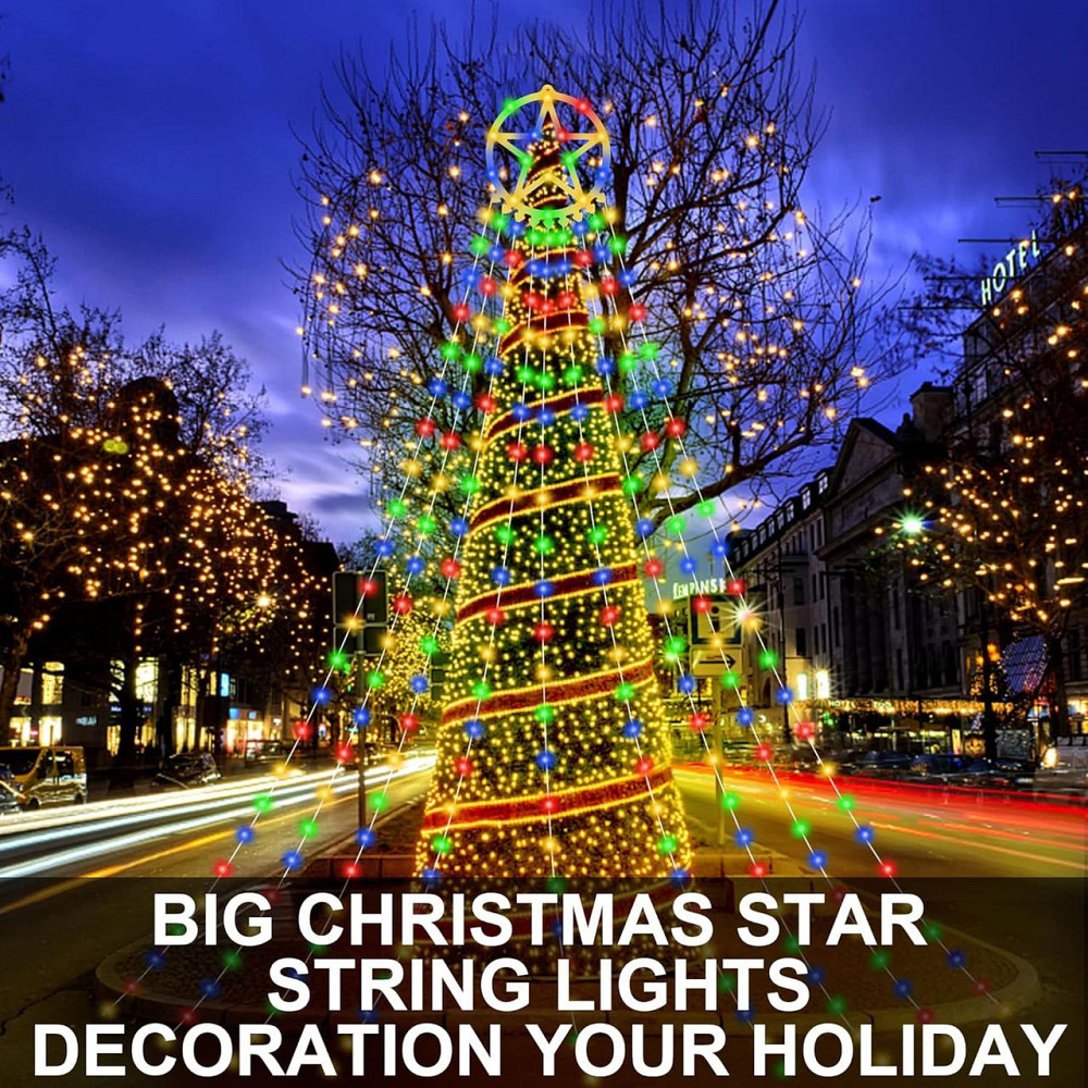 Гирлянда ZAKAZAKA 357 LED, новогодняя звезда 3.6 м, 8 режимов, разноцветная, уличная, для ёлки, праздничная Киев - изображение 2