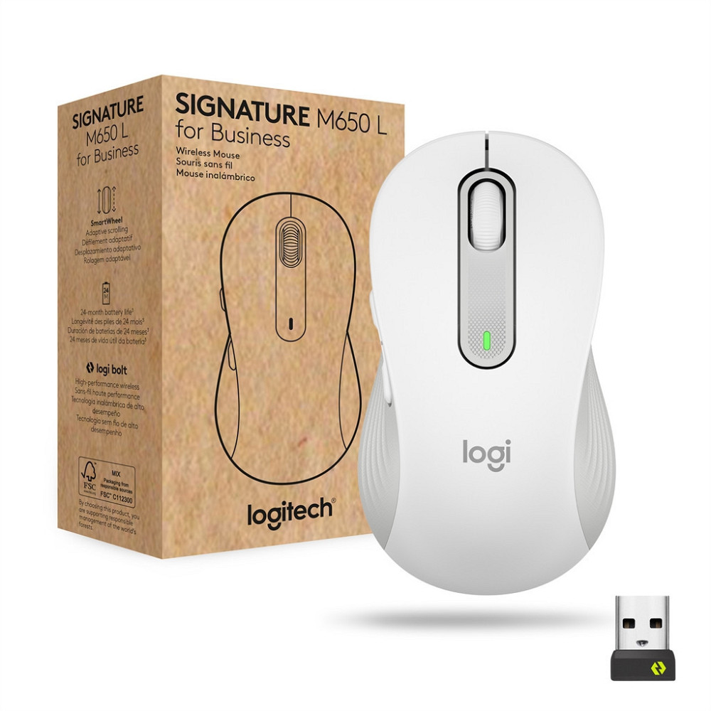 Миша бездротова Logitech Signature M650 for Business Large Off-White (910-006349) Білий Харків - фото 3
