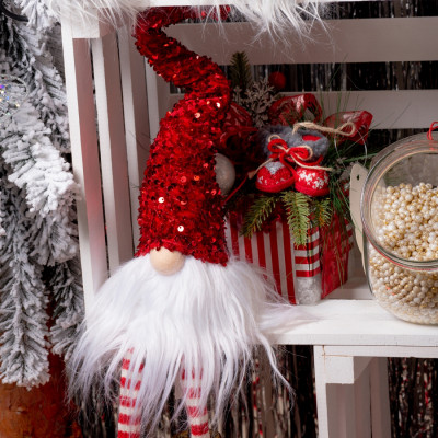 Украшение декоративное Novogod`ko Гном, красные пайетки, 56 см, LED (973733) Винница - изображение 2