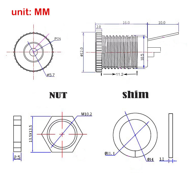 Разъем питания DC099 с резьбой, 5 шт, металл Киев - изображение 4