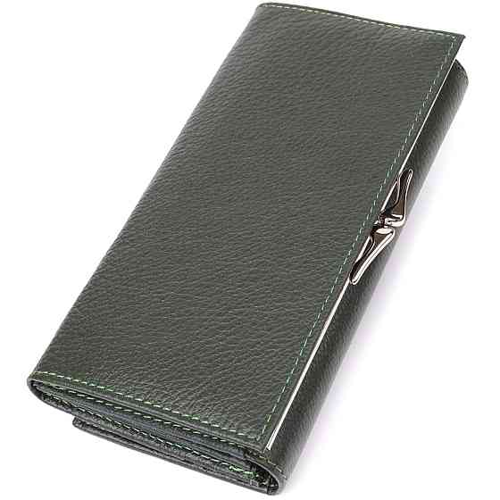 Стильный кошелек для женщин с монетницей из натуральной кожи ST Leather 23106 Зеленый Киев