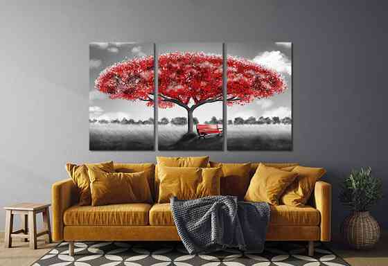 Модульна картина у вітальню/ спальню   Червоне дерево     ART-268_3A Київ