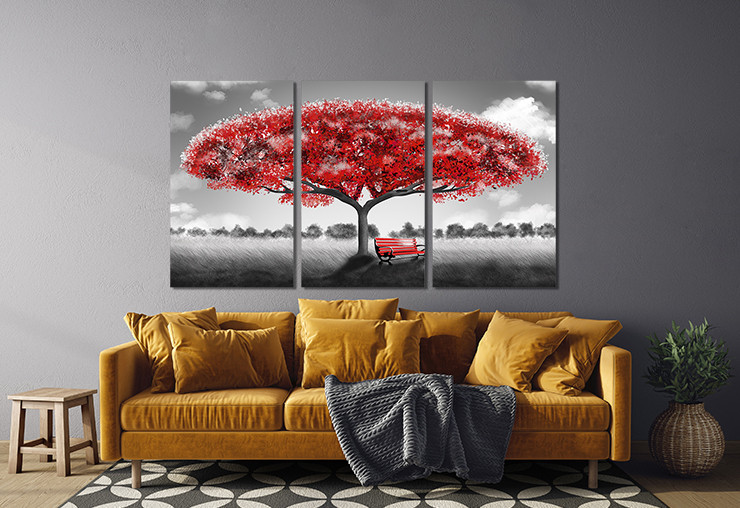 Модульна картина у вітальню/ спальню   Червоне дерево     ART-268_3A Київ - фото 2