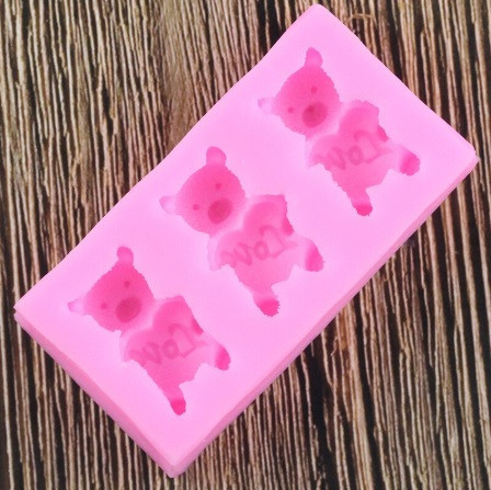 Силиконовый молд Мишки 74 на 39 мм розовый Киев - изображение 3