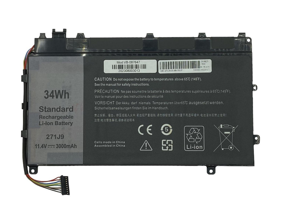 Аккумулятор для ноутбука Dell 271J9 Latitude 7350 11.4V Black 3000mAh OEM Вінниця - фото 1