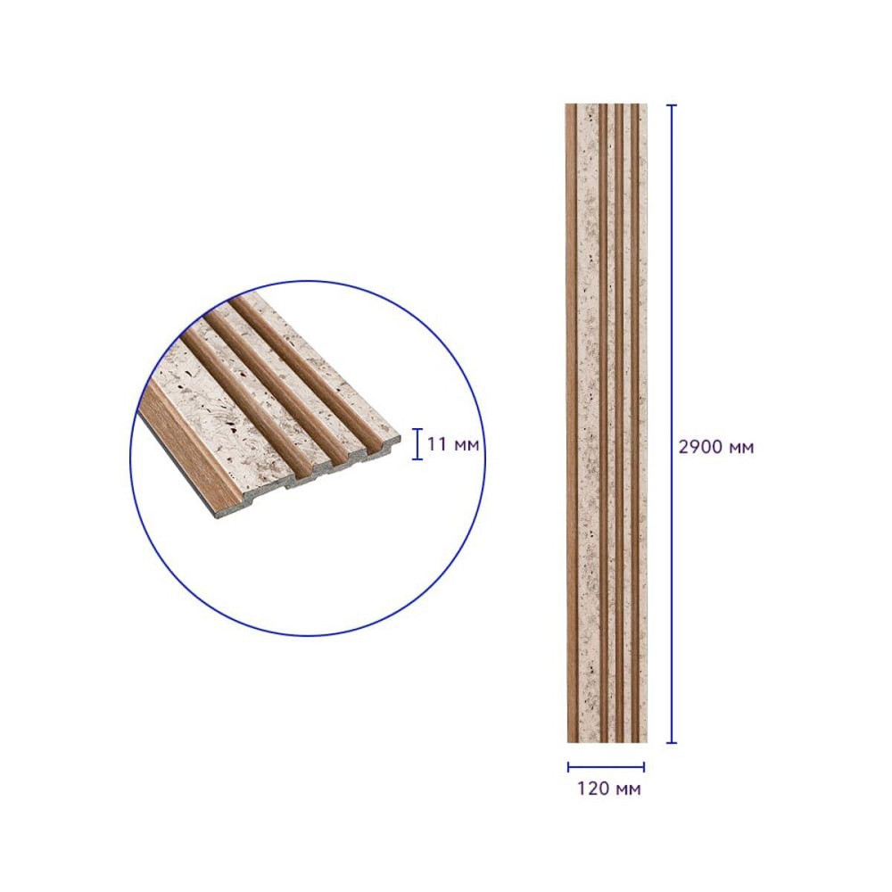 Рейка декоративна PS 2900х118х11мм Світлий мармур із золотими вкрапленнями 2900х120х11мм SW-00002141- Дніпро - фото 3