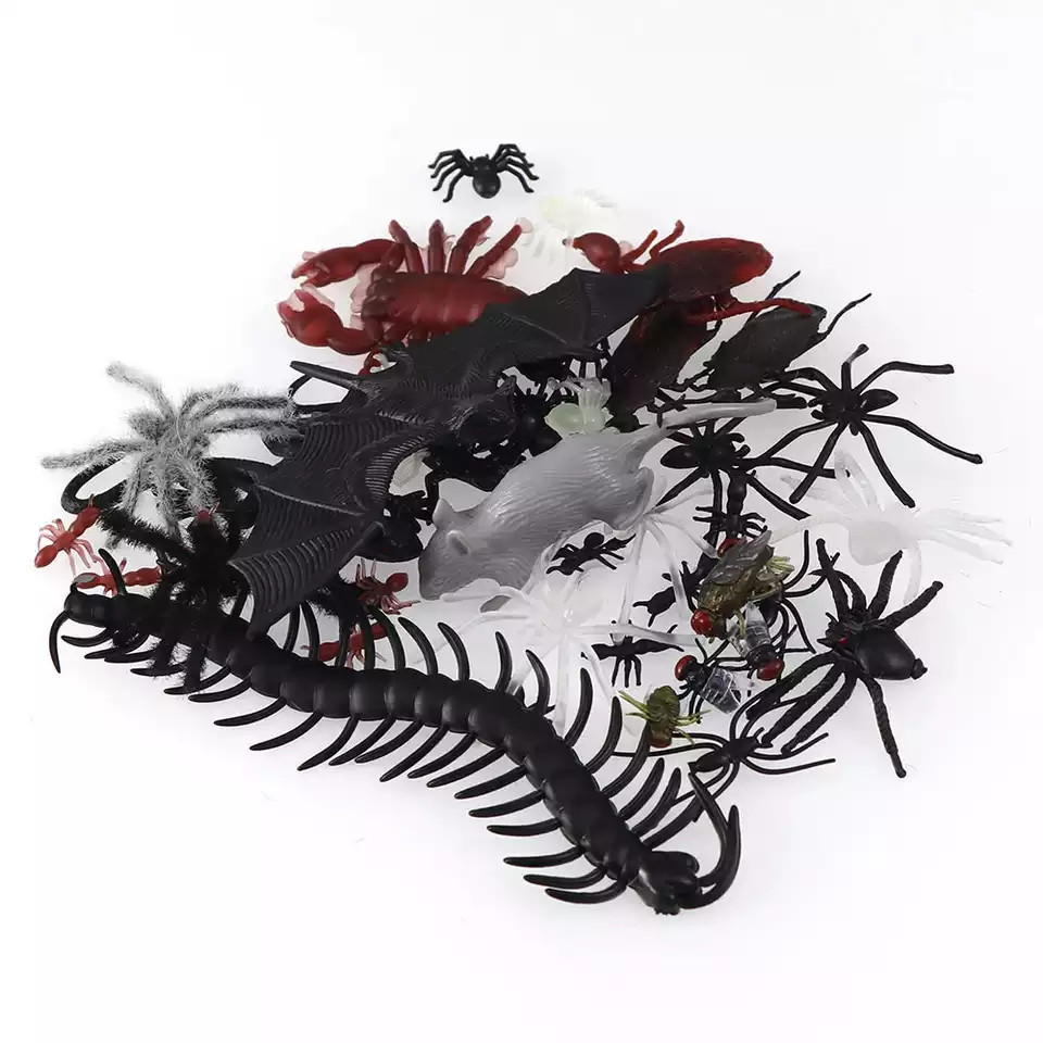 Декор на Хеллоуїн штучі комахи тварини 44 штуки різнокольоровий Київ - фото 3