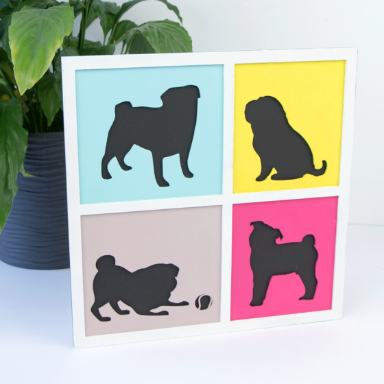 Набор картина 3D «4 Dogs» МДФ грунтованное 3 слоя 30х30см ROSA TALENT Киев