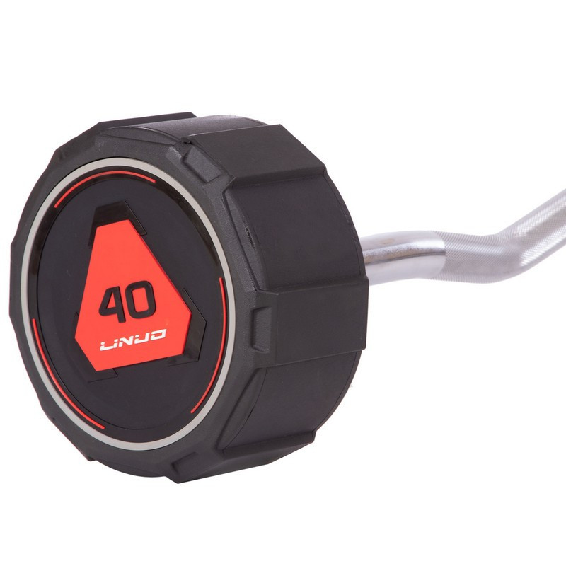 Штанга фиксированная изогнутая полиуретановая LI NUO 3623-40 длинат 120 см 40 кг Киев - изображение 4