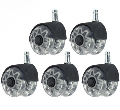 Комплект безшумних коліс для офісного крісла 5 шт 11×22 мм Ruhhy (25280) Нововолинськ - фото 2