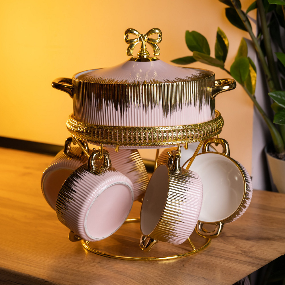 Yiwu Суповий сервіз на 6 персон супниця 2 (л) на підставці з бульйонницями 400 (мл) тарілки для Коломыя - изображение 1