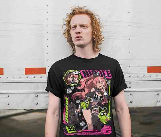 Футболка для мальчика аниме Зенлесс Зоне Зеро Николе оверсайз (рост от 165 до 180 ) Черний AnimeJ0929m Днепр