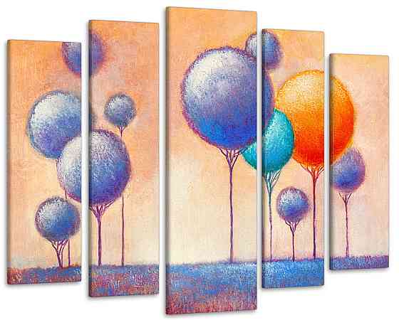 Модульна картина у вітальню / спальню Абстракція барвистий ліс Art-459_5 ( 80х118см ) Київ