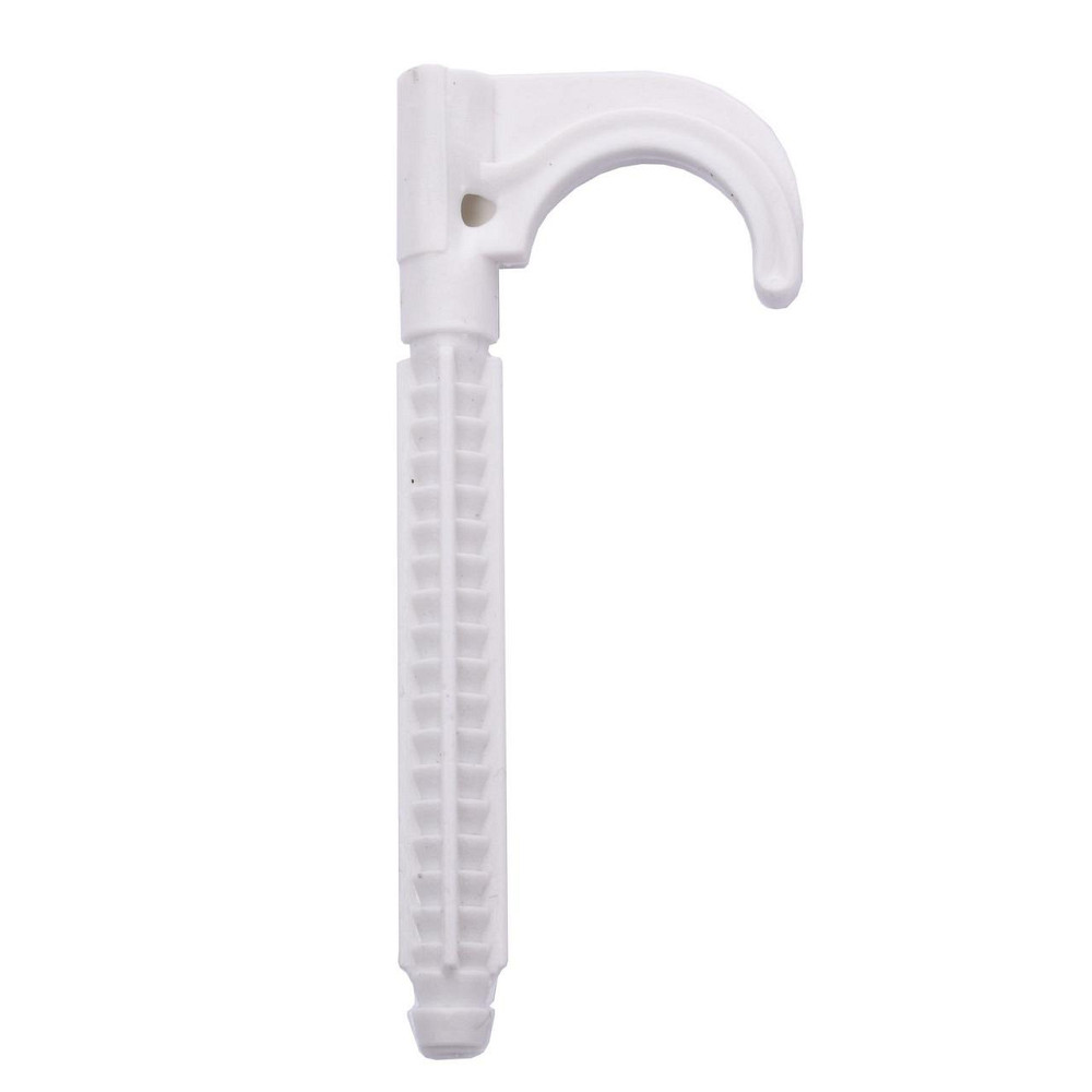 Крепление-крюк забивное одинарное для трубы Ø16-25, длина 100мм, белая (уп.100шт) (000001993) Киев - изображение 1