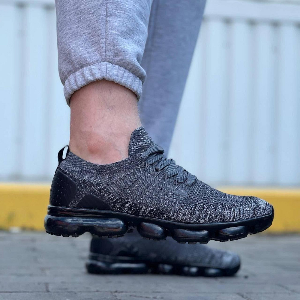Кросівки в стилі N!ke VaporMax Сірі Чоловічі Чорні (розміри: 42,44,45) — 801 Дніпро - фото 4
