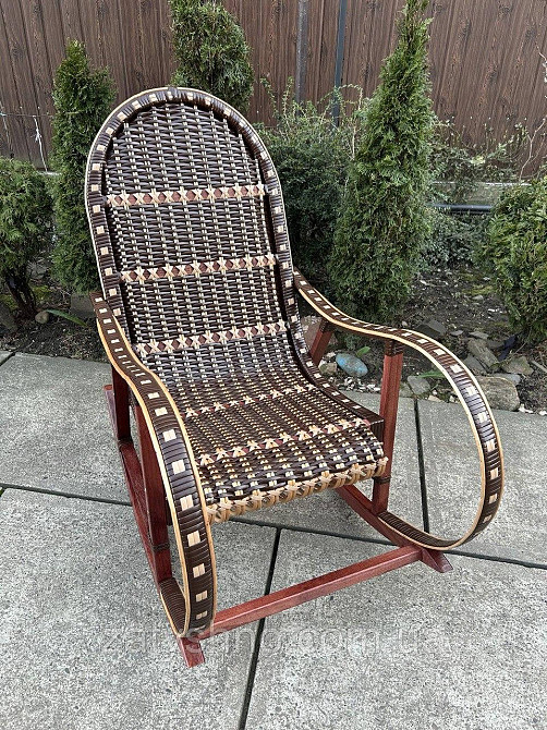 Крісло гойдалка плетена коричнева Київ - фото 7
