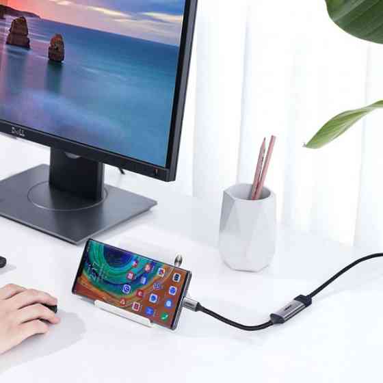 Перехідник USB 2.0 Type C --> HDMI V2.0 4K@60Hz 10 См CM297 UGREEN Сірий (70444) Киев
