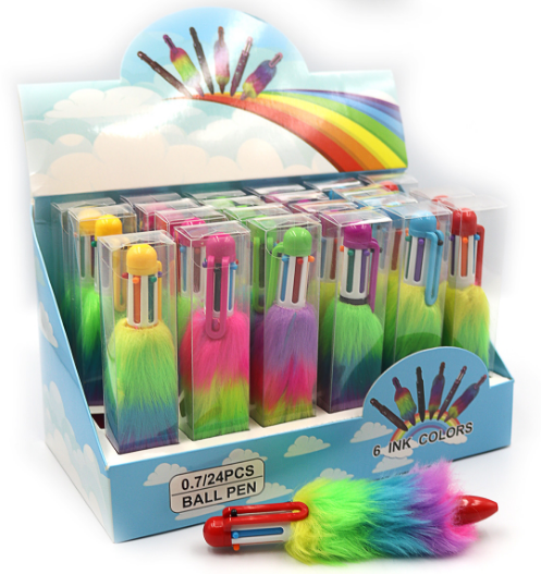 Ручка дитяча багатобарвна 6 кол. автомат 