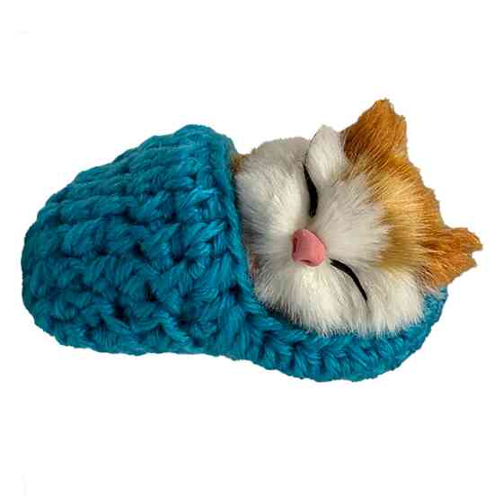 Дитячий антистрес "Котик спить у в'язаній тапочці" MM418(Blue) Вінниця