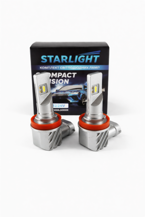 Комплект светодиодных ламп StarLight Compact Vision H11/H8/H16 PGJ19 6000K 12/24V (пассивное охлаждение) Харьков