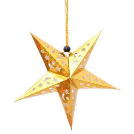 Новогодняя звезда из бумаги объемная 30 см золотистый Киев