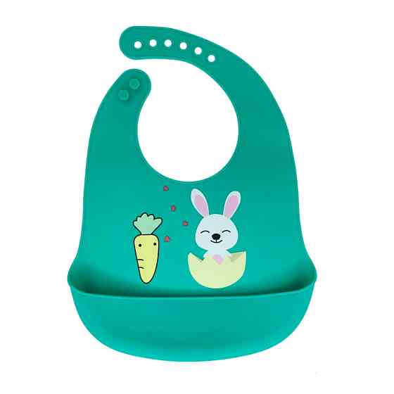 Слинявчик силіконовий "Зайчик" MGZ-0611 (Green) з кишенею Вінниця