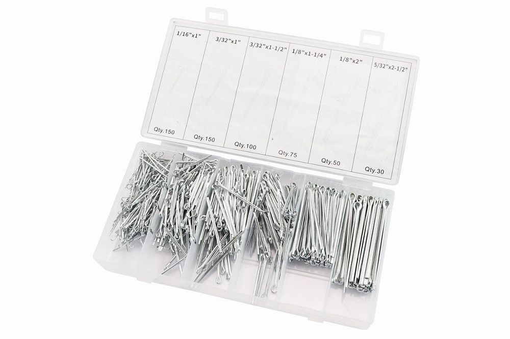 Набір шплінтів голчастих (L-32;d-1,3, L-35;d-2, L-45;d-2,2, L-40;d-2,4, L-61;d-2,3, L-73;d-3,2) 6 видів, 555шт Киев - изображение 1